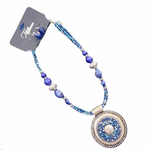 New Tanya Creations Beaded Necklace & Earring Set - Picture 1 of 10